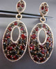 ESTATE LARGE 10.44CTW DIAMOND & GEMSTONE 14KT ROSE GOLD 3D OVAL HANGING EARRINGS