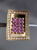ESTATE MASSIVE 3.10CT DIAMOND & SAPPHIRE 18K TRI COLOR GOLD RECTANGULAR EARRINGS