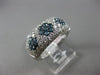 ESTATE WIDE 2.80CT WHITE BLUE DIAMOND 14K WHITE GOLD 3D FLOWER PAVE WEDDING RING