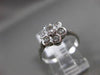 ANTIQUE WIDE .56CT ROUND DIAMOND 18KT WHITE GOLD FLOWER FILIGREE RING VVS #10912