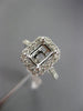 ESTATE WIDE .77CT DIAMOND 14KT WHITE GOLD 3D HALO SEMI MOUNT ENGAGEMENT RING