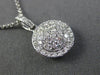 ESTATE .40CT DIAMOND 14KT WHITE GOLD 3D ROUND CLUSTER FILIGREE FLOATING PENDANT