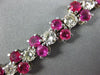 ESTATE LARGE 10.50CT DIAMOND & AAA RUBY PLATINUM 3D JOURNEY LOVE TENNIS BRACELET