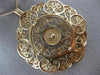 ANTIQUE EXTRA LARGE 14KT ROSE GOLD CLASSIC FLOWER CIRCLE FILIGREE PENDANT #21874