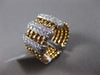 ESTATE LARGE 1.1CT ROUND DIAMOND 18KT 2 TONE GOLD 3D MULTI ROW FLEXIBLE FUN RING