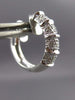 ESTATE WIDE .26CT DIAMOND 14KT WHITE GOLD 3D MULTI ROW HUGGIE EARRINGS #25900