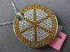 ESTATE LARGE 3.57CT DIAMOND 18KT WHITE & YELLOW GOLD 3D PIZZA PIE FUN PENDANT