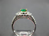 ESTATE 1.20CT DIAMOND & AAA EMERALD 18KT 2 TONE GOLD DOUBLE HALO ENGAGEMENT RING