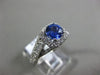 ESTATE 1.56CT DIAMOND & AAA SAPPHIRE 14K WHITE GOLD SQUARE HALO ENGAGEMENT RING