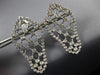 EXTRA LARGE 3.56CT DIAMOND 18K WHITE GOLD TEAR DROP WEB CLIP ON HANGING EARRINGS