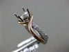 ESTATE WIDE .15CT DIAMOND 14KT WHITE & ROSE GOLD 3D SEMI MOUNT ENGAGEMENT RING