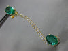 ESTATE LARGE 3.48CT DIAMOND & AAA EMERALD 14KT YELLOW GOLD 3D INFINITY EARRINGS