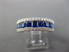 ESTATE WIDE 1.93CT DIAMOND & AAA SAPPHIRE 18K WHITE GOLD SQUARE ANNIVERSARY RING