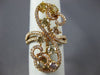 ESTATE LARGE 1.72CT WHITE & FANCY YELLOW DIAMOND 18K ROSE GOLD FLOWER HEART RING