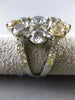 ESTATE LARGE 5.88CT MULTI COLOR DIAMOND 18KT WHITE GOLD 3D OPEN FLOWER FUN RING