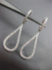 ESTATE .90CT DIAMOND 18KT WHITE GOLD 3D CLASSIC OPEN TEAR DROP HANGING EARRINGS