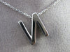 ESTATE .25CT DIAMOND 14KT WHITE GOLD 3D " N " INITIAL FLOATING PENDANT #19509