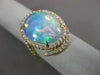 LARGE 4.16CT DIAMOND & AAA OPAL 14KT YELLOW GOLD 3D OVAL DOUBLE HALO SNAKE RING