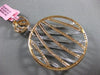 ESTATE LARGE 4.08CT WHITE PINK DIAMOND 18KT GOLD ZIG ZAG CIRCLE FLOATING PENDANT