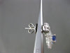 ESTATE LARGE 11.86CT DIAMOND & AAA SAPPHIRE 18K WHITE GOLD HALO HANGING EARRINGS