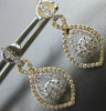 ESTATE .88CT DIAMOND 18KT WHITE & YELLOW GOLD FLOWER INFINITY TEAR DROP EARRINGS