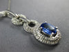 ESTATE LARGE 1.37CT DIAMOND & AAA SAPPHIRE 14KT WHITE GOLD OVAL JOURNEY PENDANT
