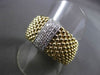 ESTATE WIDE .35CT DIAMOND 14K WHITE & YELLOW GOLD PAVE FLEXIBLE WOVEN MESH RING