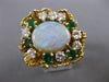 ESTATE EXTRA LARGE 8.80CT DIAMOND AAA OPAL & EMERALD 18K YELLOW GOLD 3D FUN RING