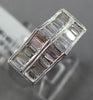 ESTATE WIDE .87CT DIAMOND 18K WHITE GOLD PYRAMID WEDDING ANNIVERSARY RING F/G VS