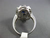 ESTATE LARGE 4.39CT DIAMOND & AAA SAPPHIRE 18K WHITE GOLD 3D FANCY COCKTAIL RING
