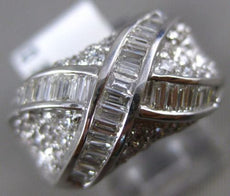 ESTATE WIDE 1.62CT DIAMOND 18KT WHITE GOLD 3D X PYRAMID WEDDING ANNIVERSARY RING