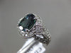 ESTATE LARGE 2.92CT DIAMOND & AAA ALEXANDRITE 14KT WHITE GOLD 3D ENGAGEMENT RING
