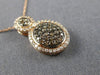 ESTATE .50CT WHITE & CHOCOLATE FANCY DIAMOND 14KT ROSE GOLD CLUSTER OVAL PENDANT
