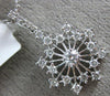 ESTATE .44CT ROUND DIAMOND 18K WHITE GOLD 3D CLASSIC SNOW FLAKE FLOATING PENDANT