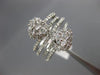 ESTATE LARGE 1.50CT DIAMOND 14K WHITE GOLD MULTI ROW HEART LOVE ANNIVERSARY RING