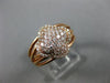 ESTATE WIDE .57CT DIAMOND 14K ROSE GOLD 3D 4 LEAF CLOVER SQUARE CRISS CROSS RING