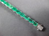 ESTATE 11.76CT DIAMOND & AAA EMERALD 18KT WHITE GOLD 3D SQUARE TENNIS BRACELET