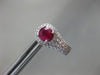 ESTATE 1.29CT DIAMOND & AAA RUBY 14K WHITE GOLD FILIGREE FLOWER HANGING EARRINGS