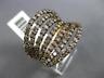 ESTATE WIDE 1.71CT WHITE & CHOCOLATE FANCY DIAMOND 14K ROSE GOLD MULTI ROW RING