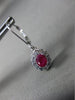 ESTATE 1.13CT DIAMOND & AAA RUBY 14KT WHITE GOLD 3D CLASSIC OVAL FLOWER EARRINGS