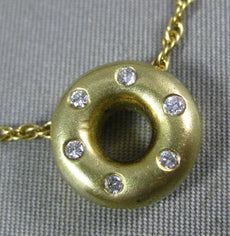 ESTATE .15CT DIAMOND 14KT YELLOW GOLD 3D ETOILE CIRCLE OF LIFE PENDANT #21994