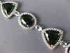 ESTATE EXTRA LARGE 21.40CT DIAMOND & AAA GREEN GARNET 18K WHITE GOLD 3D BRACELET
