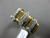 ESTATE LARGE .46CT ROUND DIAMOND 18K WHITE & YELLOW GOLD MULTI ROW FLEXIBLE RING