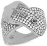 ESTATE LARGE 1.44CT DIAMOND 14KT GOLD 3D MULTI ROW CRISS CROSS BELT LOVE RING