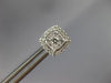 ESTATE .50CT DIAMOND 14K WHITE GOLD 3D CLUSTER SQUARE HALO CLASSIC STUD EARRINGS