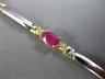 ESTATE 2.10CT DIAMOND & AAA RUBY 14KT TWO TONE GOLD THREE STONE TENNIS BRACELET