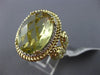 LARGE 12.12CT DIAMOND & GREEN AMETHYST 14KT YELLOW GOLD FILIGREE OVAL HALO RING