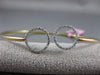 ESTATE .55CT DIAMOND 14KT WHITE & ROSE GOLD CIRCULAR CRISS CROSS BANGLE BRACELET