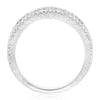 ESTATE .72CT DIAMOND 14K WHITE GOLD 3 ROW SEMI ETERNITY WEDDING ANNIVERSARY RING