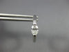 ESTATE 1.30CT DIAMOND 14KT WHITE GOLD 3D SOLITAIRE MARQUISE HUGGIE HOOP EARRINGS
